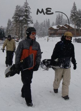 pat-snowboarding Pat snowboarding with friends