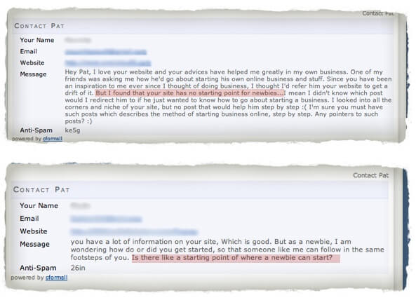 Starting Point Two emails asking where the starting point is for newbies