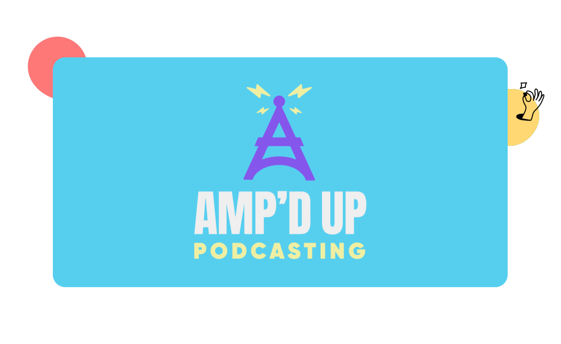 Amp'd Up Podcasting course logo of a radio tower in the shape of a capital A