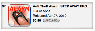anti-theft-alarm-ranking Ranking for "Anti Theft Alarm" of 67. The app costs $0.99.