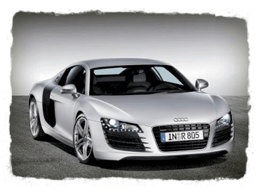 audi-r8 A silver Audi R8 car