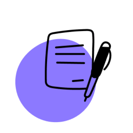 Icon of a worksheet and pen