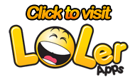 lolerapps-logo LOLer apps logo in yellow bubble text with a laughing emoji face for the letter O