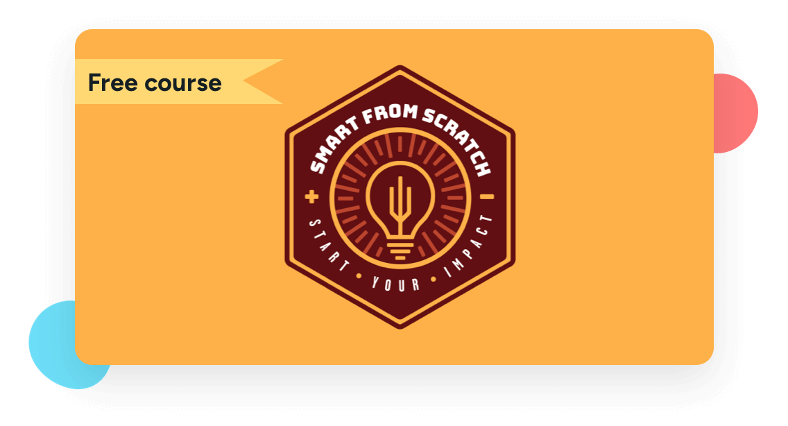 Smart From Scratch free course logo with a lightbulb in the center