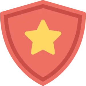 SPI Pro orange shield with a yellow star